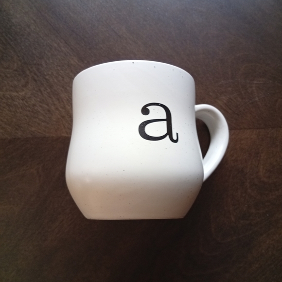 World Market Small Letter "a" Monogram Initial Mug Coffee Tea Cup Beige - Picture 4 of 7